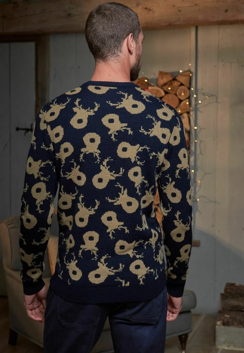 Next CHRISTMAS CREW NECK - Strickpullover - Navy Blue Tan Brown Reindeer 5 Next CHRISTMAS CREW NECK - Strickpullover - Navy Blue Tan Brown Reindeer – Bild 3