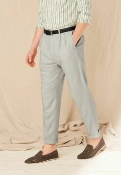 Next PLEATED FRONT TAPERED - Chino - Light Grey -Next 7a0905ea676d48df9febf12e41e4953d