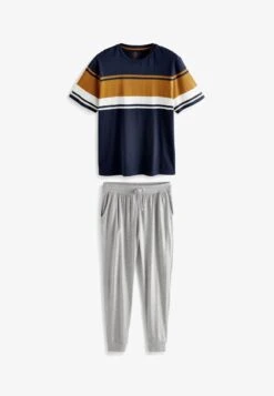Next STRIPE SET - Nachtwäsche Set - Navy Stone -Next 7d19604fb6a140a3b3d30112042b514c