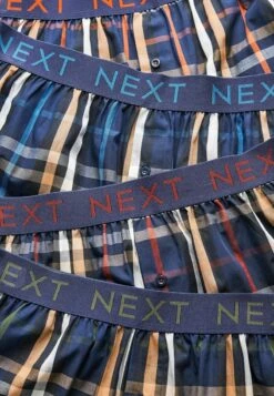 Next PATTERN PURE 4 PACK - Boxershorts - Navy Blue Check Elastic Waistband -Next 7e1a7c2d4c484de1b6699f48fe642384