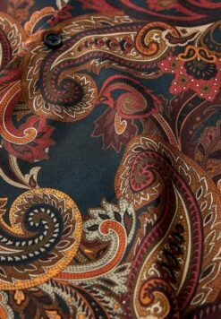 Next SHORT SLEEVE PRINTED - Hemd - Green/rust Brown -Next 7f7c5c69bc754234a0dd349594d0b5e5