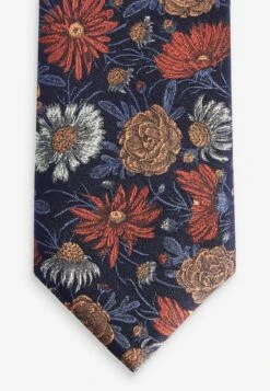 Next SIGNATURE REGULAR - Krawatte - Blue Navy Rust Brown Floral -Next 80d4edbdeb6e40b2aaedbd89d00a725f