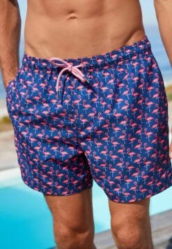 Next PRINTED STANDARD - Badeshorts - Navy Pink Flamingo Geo -Next 843cd2b6792e4809aab6e328fb88b049 1