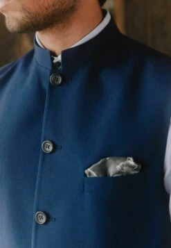 Next NEHRU COLLAR - Weste - Bright Blue -Next 883cca0128d1457d8cf42fa9dbe384e8