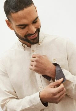 Next ROLL SLEEVE STANDARD - Hemd - Oatmeal Natural -Next 8bfd002bfa92446484bffe43a2c8ebb0