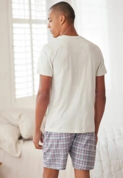 Next SET LIGHTWEIGHT STANDARD - Pyjama - Cream Blue Supersoft -Next 8ee6d247269a40eda91b3d2b1ec9111d