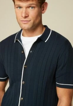 Next GEO BUTTON-THROUGH STANDARD - Strickjacke - Navy Texture -Next 972a0a60da174a6baef1bb9c91ae9676