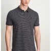 Next PIQUE - Poloshirt - Charcoal Grey Stripe -Next 9c1d300597d340acb359ff03fa8d9ff2