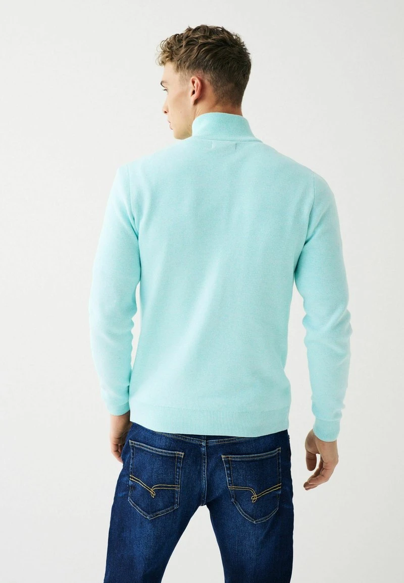 Next PREMIUM ZIP NECK - Strickpullover - Mint Green 4 Next PREMIUM ZIP NECK - Strickpullover - Mint Green – Bild 2