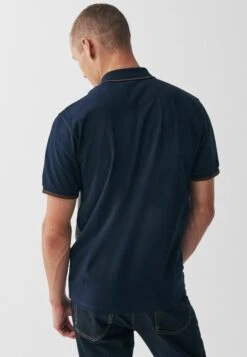 Next PRINT - Poloshirt - Navy Blue Tan Brown Dogtooth -Next 9e5497690dae43759b9ec11dbfc78824