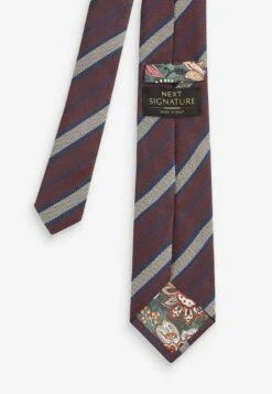 Next SIGNATURE MADE IN ITALY - Krawatte - Rust Brown Stripe -Next 9ec5b01151d64e11837c8f5d697441fc
