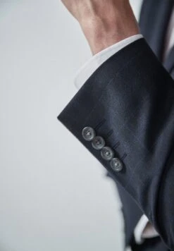 Next NAVY/BLACK TAILORED FIT CHECK SUIT: JACKET - Anzugsakko - Blue -Next a3b7b26f6bca49a8b280d0d6d0613860