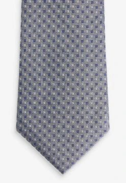 Next SIGNATURE REGULAR - Krawatte - Grey Blue Geometric -Next a3c0ce6545c840bfadc5f26ca5d3705f