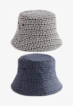 Next REVERSIBLE BUCKET - Hut - Navy Blue/black Monogram