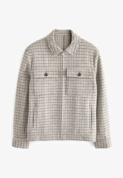 Next UNDYED STANDARD - Leichte Jacke - Neutral Tan Brown Check -Next a5258e23153b4a52a5f96e4a01c9d6f5