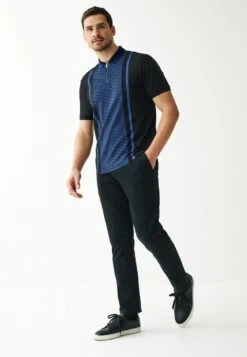 Next PRINT - Poloshirt - Black Cobalt Blue Geo -Next a68ed453ed7d4941855adac051279106