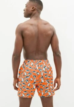 Next PRINTED STANDARD - Badeshorts - Orange Shark Print -Next ac28ba7ff33145428c0c73f20b5d8aa2
