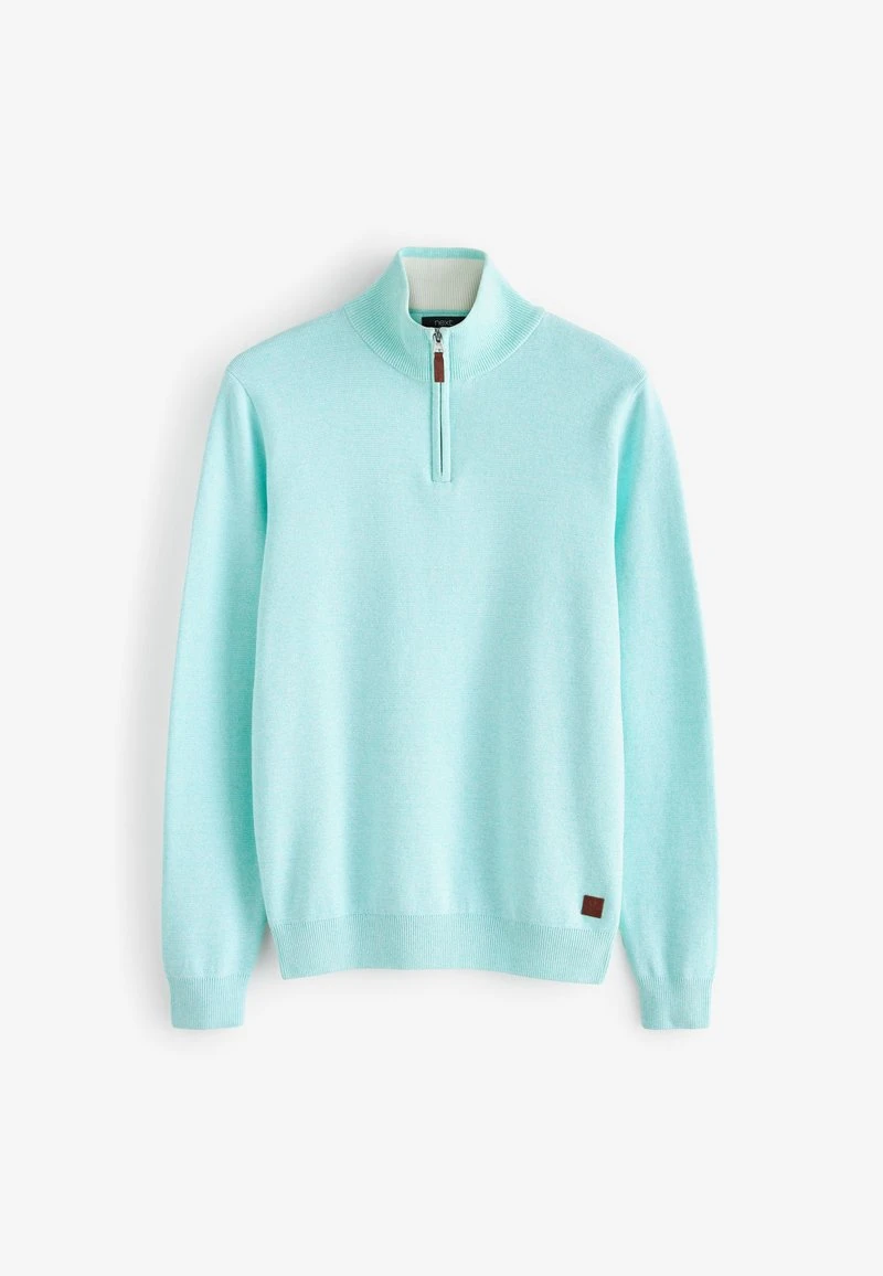 Next PREMIUM ZIP NECK - Strickpullover - Mint Green 6 Next PREMIUM ZIP NECK - Strickpullover - Mint Green – Bild 4