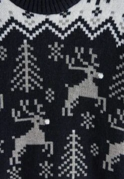 Next CHRISTMAS CREW NECK - Strickpullover - Black Ecru White Reindeer -Next b0a7d869d8864c2ca459154d973cc0b1