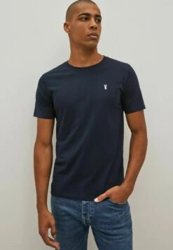 Next 4 PACK SLIM FIT - T-Shirt Basic - White Slate Grey Blue Navy