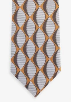 Next PATTERN SET - Krawatte - Rust Brown Wave Geometric -Next b8f5009558ba42b9bd7eac93af408701