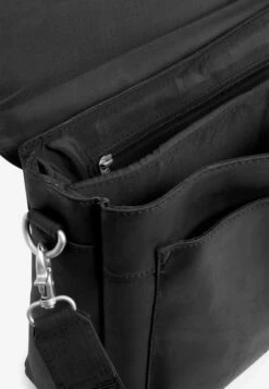 Next DARK BROWN SIGNATURE LEATHER OILY BRIEFCASE - Aktentasche - Black -Next b9d1f94551874cfdb09283d362b7c595