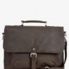 Next DARK BROWN SIGNATURE LEATHER OILY BRIEFCASE - Aktentasche - Brown