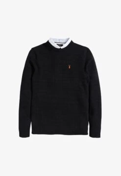 Next OXFORD MOCK - Strickpullover - Black