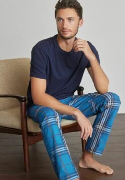 Next LIGHTWEIGHT CHECK SET - Nachtwäsche Set - Navy Blue -Next bd857402dbb344c8badc8cecf79c322b