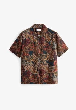 Next SHORT SLEEVE PRINTED - Hemd - Green/rust Brown -Next bea0fa92acd24a5f9b9892a8581a7b3c 1