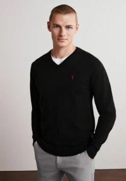 Next V NECK - Strickpullover - Black With Stag Embroidery -Next c0707271f5764d698987841f855349fc