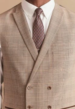 Next CHECK - Weste - Taupe -Next c385aec65f4041a9bbf9c4269665bf04