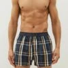 Next PATTERN PURE 4 PACK - Boxershorts - Navy Blue Check Elastic Waistband -Next c3f95fa4ebbc4cc69acd80921b2306d9