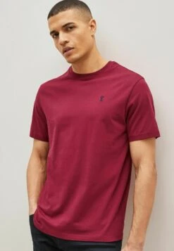 Next 4 PACK REGULAR FIT - T-Shirt Basic - Burgundy Red White Grey Black -Next c4c9de27340e4c75a4986dee403bf87e