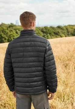 Next SHOWER RESISTANT LIGHTWEIGHT STANDARD - Winterjacke - Grey Yellow Funnel Neck -Next c8dce5b318a5456f8ca77a11fcd6bccc