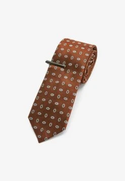 Next PATTERN SET - Krawatte - Rust Brown Oval Geometric -Next ca0db80eb51842faab9284157e5b5485