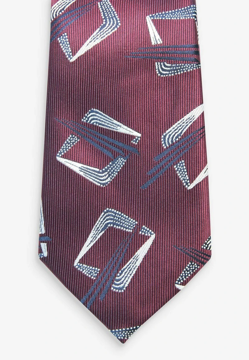 Next PATTERN SET - Krawatte - Burgundy Red Geometric 6 Next PATTERN SET - Krawatte - Burgundy Red Geometric – Bild 4