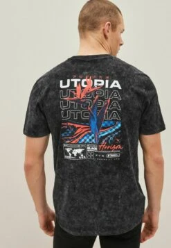 Next ACID WASH GRAPHIC STANDARD - T-Shirt Print - Black