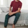 Next MOTION FLEX COSY CUFFED SET - Nachtwäsche Set - Red Navy Blue Check Short Sleeve -Next d48f4102e9064c74867a5daca767fdbb