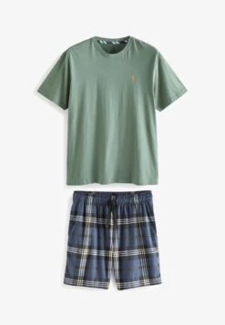 Next MOTIONFLEX COSY SET - Nachtwäsche Set - Green Navy Blue Check -Next da70800796f349f1854692e547ea9e09
