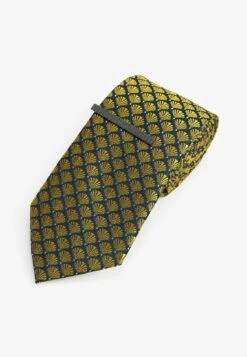 Next TEXTURED 2 PACK WITH CLIP - Krawatte - Yellow Dark Blue -Next dbffe91fe4ea4fd595af0b2a79136e71