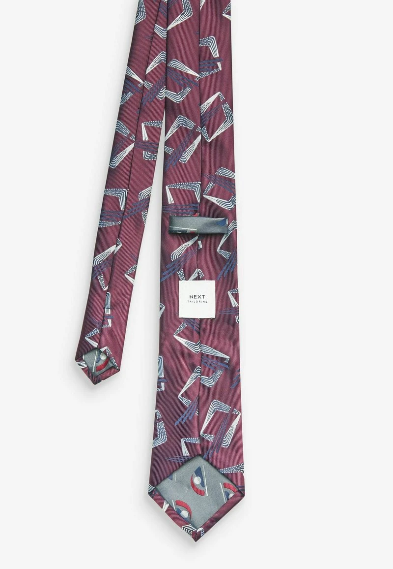 Next PATTERN SET - Krawatte - Burgundy Red Geometric 4 Next PATTERN SET - Krawatte - Burgundy Red Geometric – Bild 2