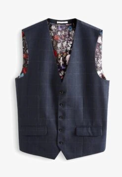 Next SIGNATURE EMPIRE MILLS CHECK STANDARD - Anzugweste - Blue -Next df28f36bc61e488d93810a0ce9858cdc