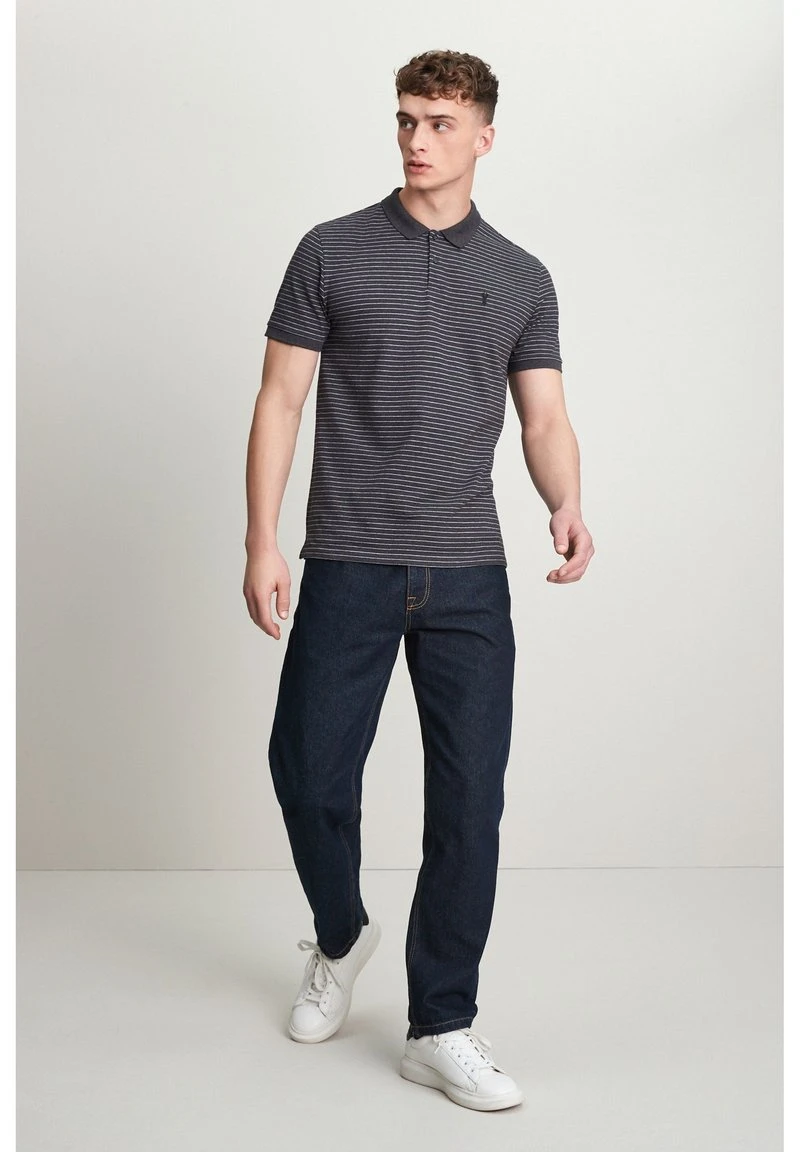 Next PIQUE - Poloshirt - Charcoal Grey Stripe 4 Next PIQUE - Poloshirt - Charcoal Grey Stripe – Bild 2