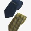 Next TEXTURED 2 PACK WITH CLIP - Krawatte - Yellow Dark Blue
