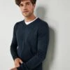 Next SOFT TOUCH V-NECK - Strickpullover - Navy Blue