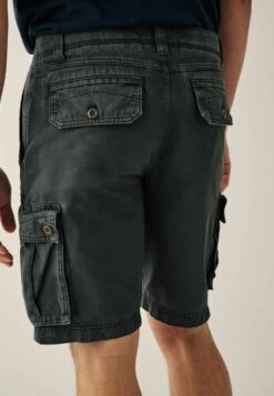 Next PREMIUM LAUNDERED CARGO STANDARD - Jeans Shorts - Charcoal Grey -Next ef610ec7a9474684b853a990b96ddd8f