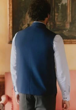 Next NEHRU COLLAR - Weste - Bright Blue -Next f0e5858f1a1847d7a566edbe0a40b715