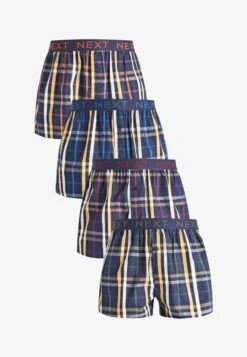 Next PATTERN PURE 4 PACK - Boxershorts - Navy Blue Check Elastic Waistband -Next f255f147a6cc40e68224a40b54dee22b