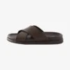 Next EMBOSSED CROSS STRAP STANDARD - Pantolette Flach - Brown